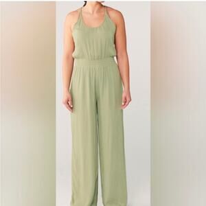prAna Fernie Wide Leg Jumpsuit NWT Small Sweet Agave Tencel Modal